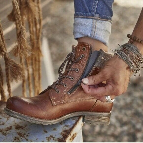 Taos Footwear Shoes - Taos Cutie Women’s  Brown Leather Hiking Gorpcore Size 8.5